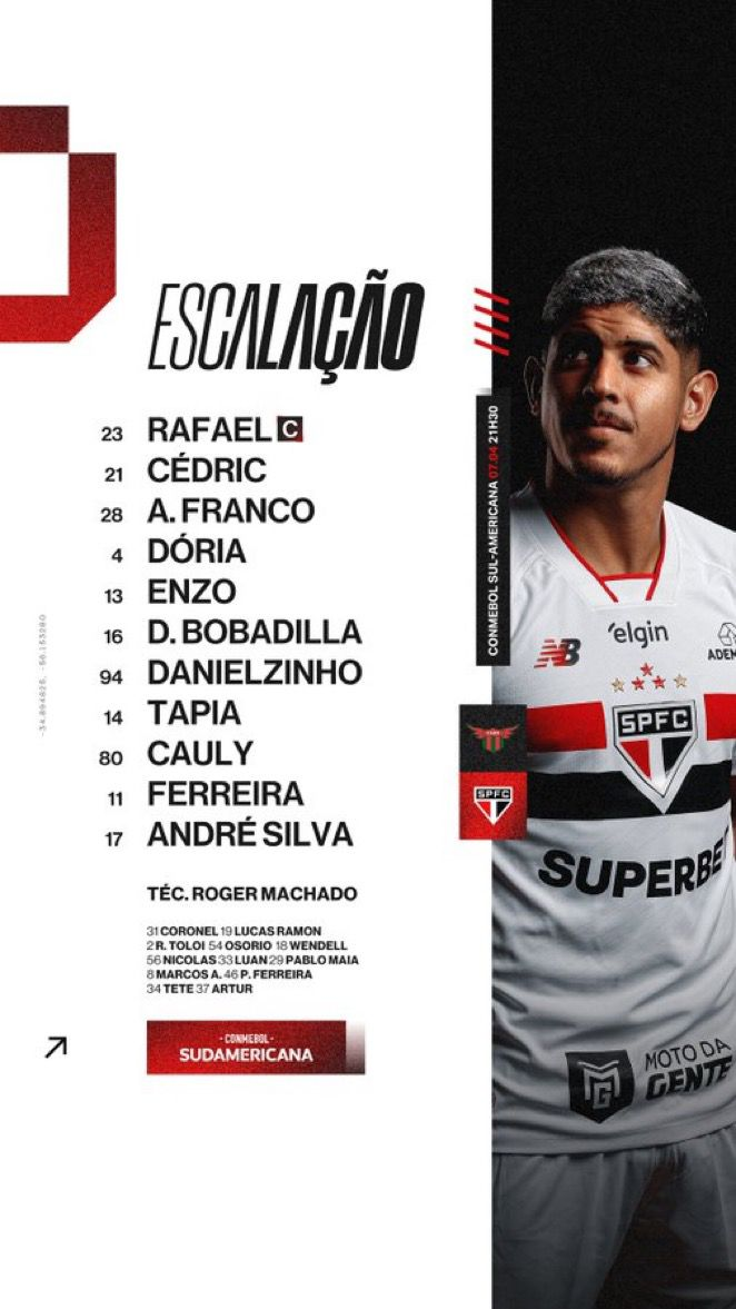 São Paulo Escalado para Estreia na Sul-Americana 2026